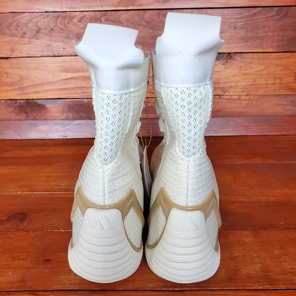 Adidas Speedex 23 Boxing Shoes‎ Men 7 Women 8 Off White Gold High Top New - Picture 3 of 8